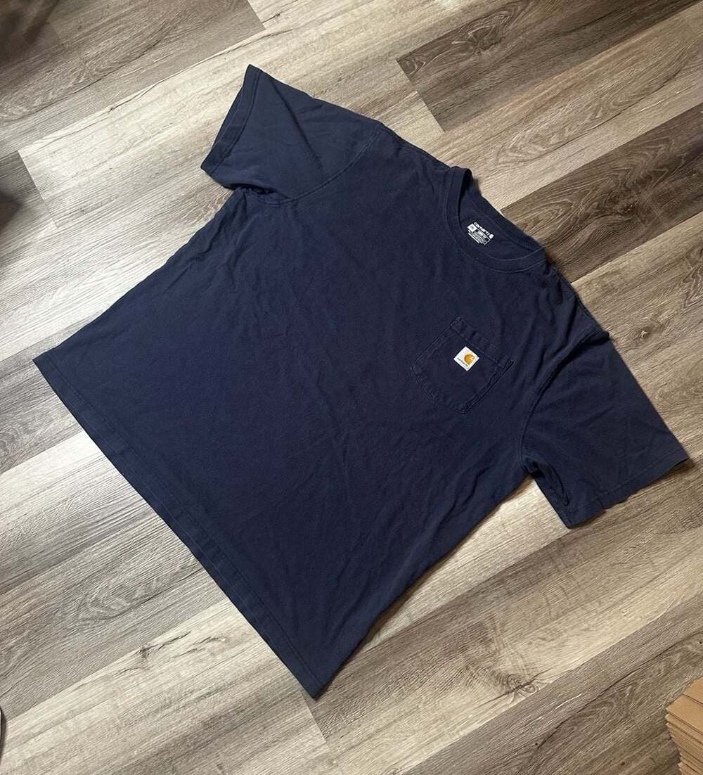 Carhartt Men's K87 Loose Fit Heavyweight Short-Sleeve Pocket T-Shirt Navy 2XL
